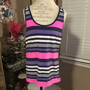 GAP Purple and Pink Fitted Ribbed Tank Top - XL